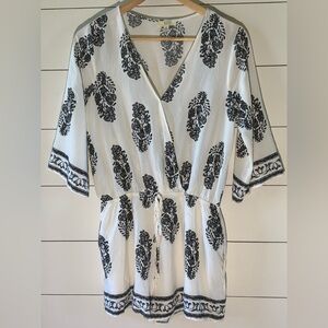 Kori America and White Floral Romper size M Spring, Summer, Beach, Vacation